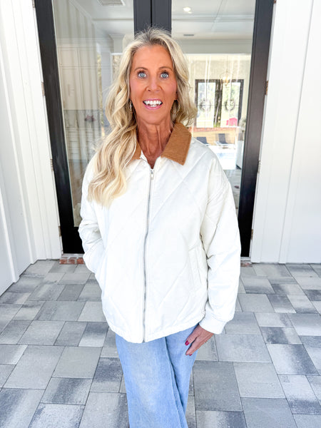 Cream Quilted Jacket