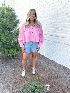 Pink Terry Oversized Top