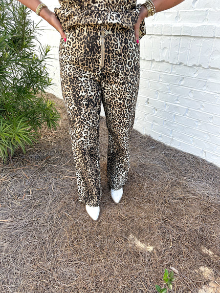 Leopard Twill Pants