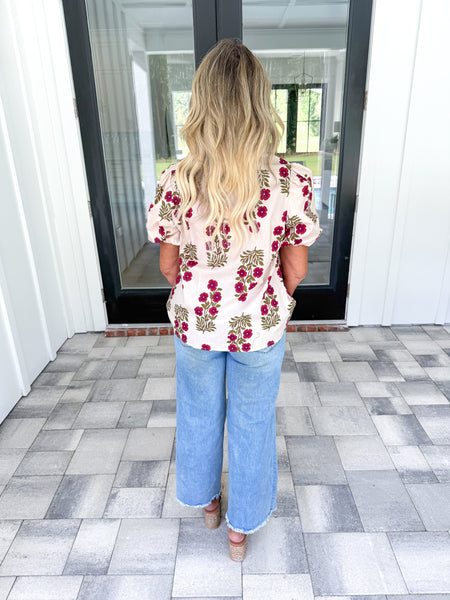 Ecru Floral Top