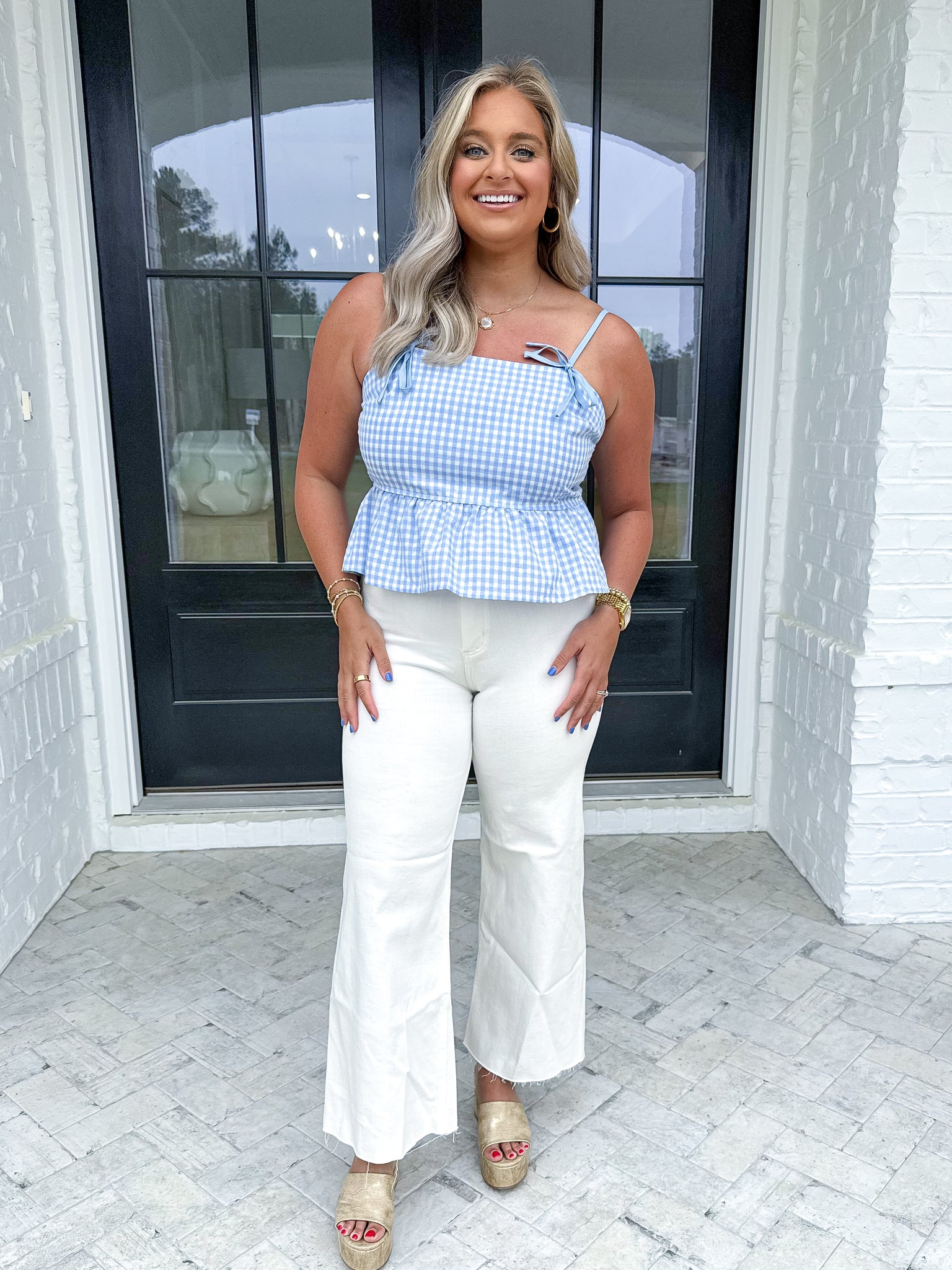 Blue Gingham Top
