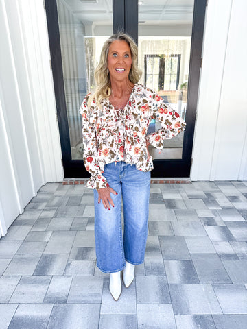 Floral Ruffle Top