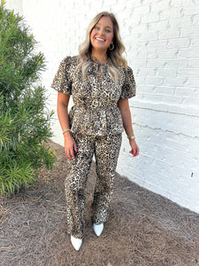 Leopard Twill Pants