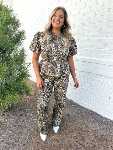 Leopard Twill Pants