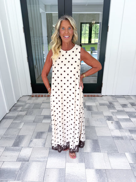 Ecru Polka Dot Midi