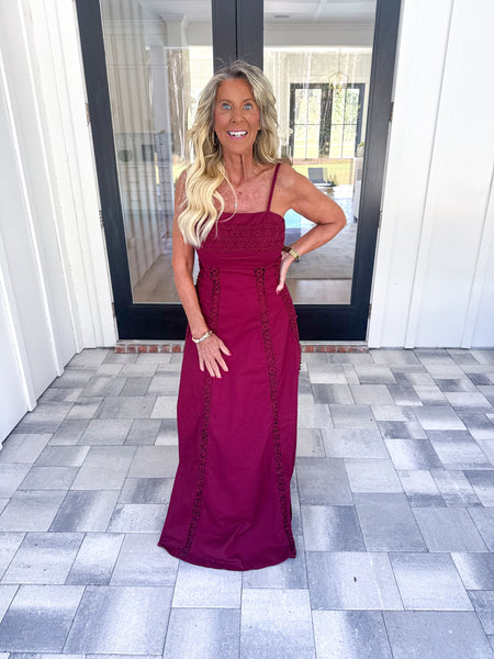 Garnet Lace Trim Maxi