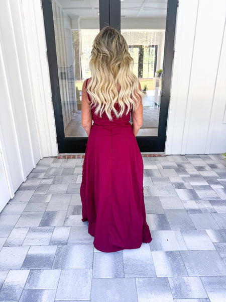 Garnet Lace Trim Maxi