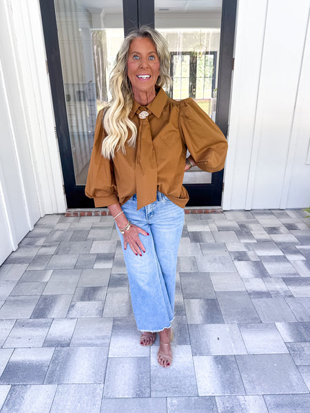Caramel Tie Top