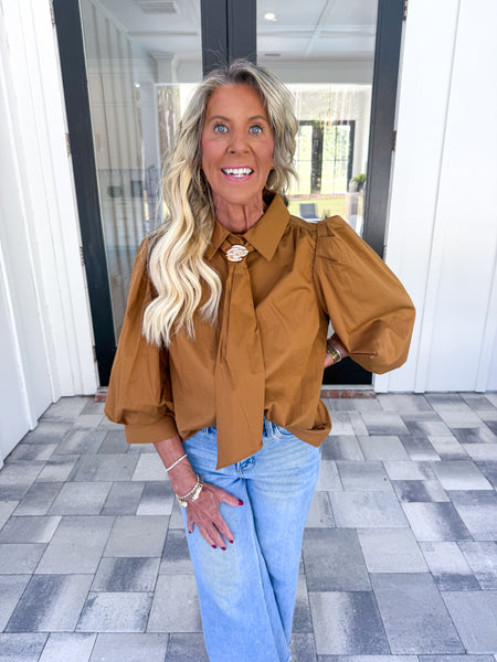 Caramel Tie Top