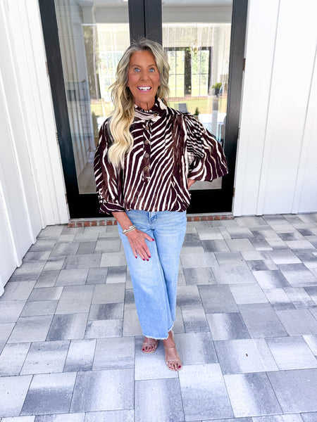 Brown Zebra Top