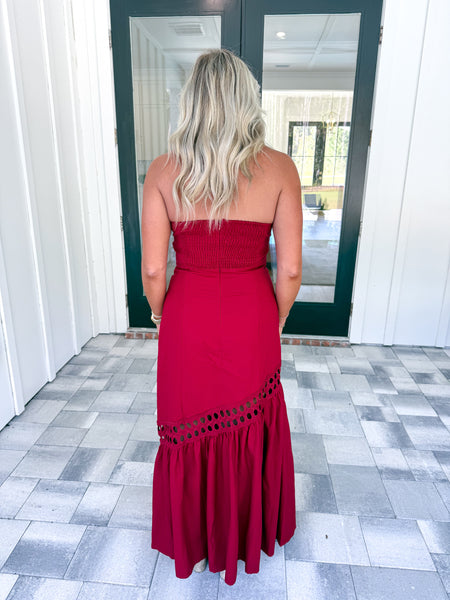 Garnet Cutwork Midi