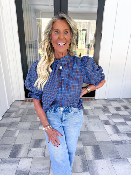Blue Tie Top