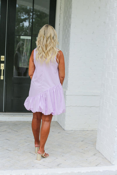 Lavender Bubble Hem Dress