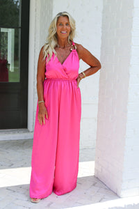 Pleated Trim Jumpsuit