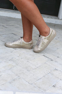 The Paula Sneaker Gold Glitter
