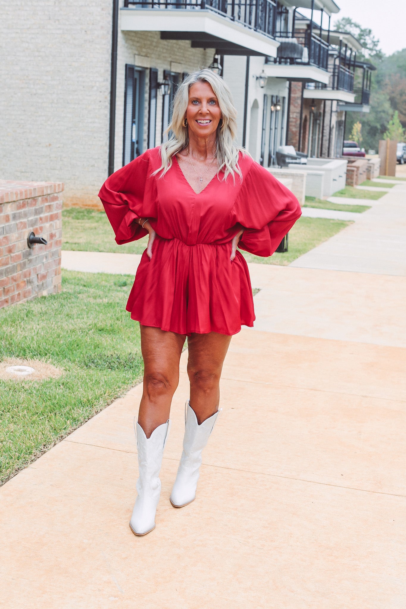 Long Sleeve Wine Romper