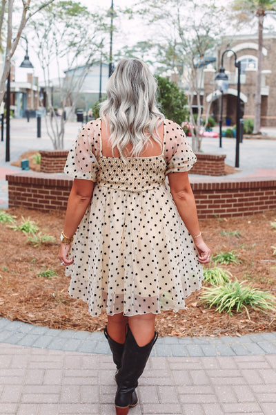 Beige Babydoll Dress