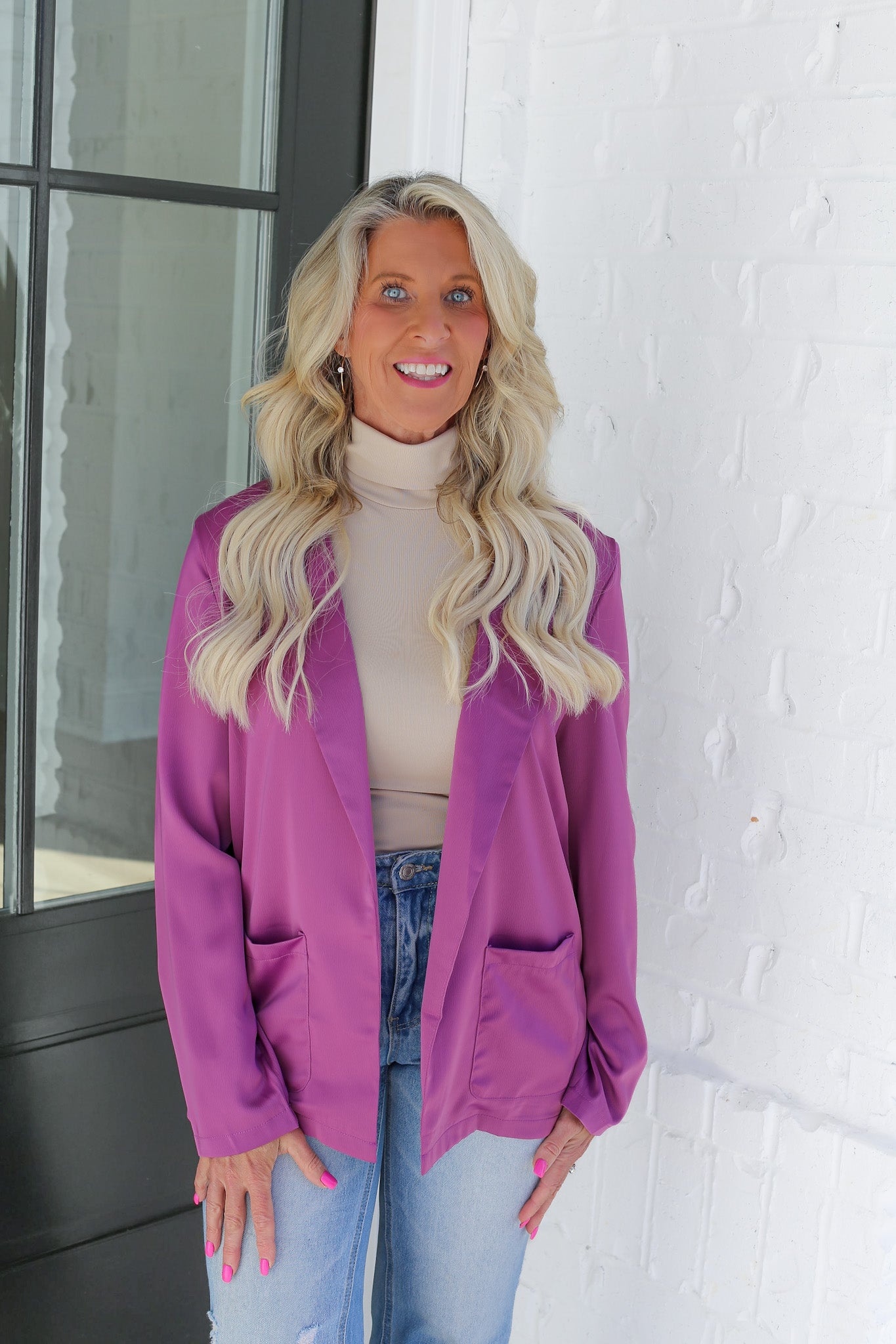 Purple Boyfriend Blazer